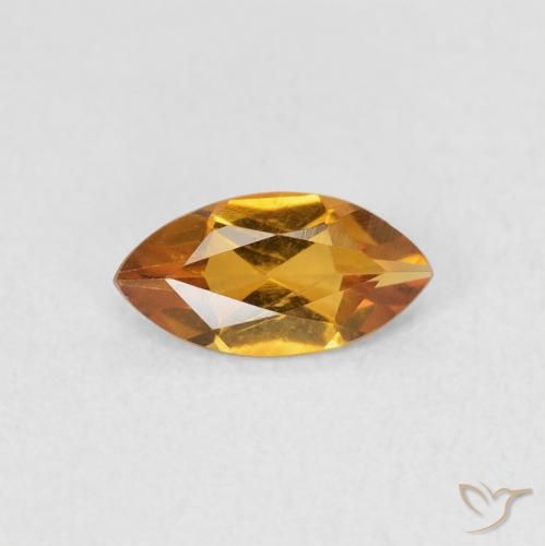 0.48ct Natural Medium Orange Citrine, Marquise, VS