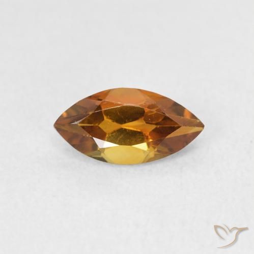 0.58ct Natural Orange Brown Citrine, Marquise, VS