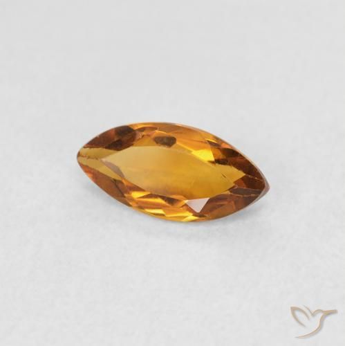 0.46 ct Orange Citrine Stone, Natural Citrine in Marquise Facet Shape for Sale