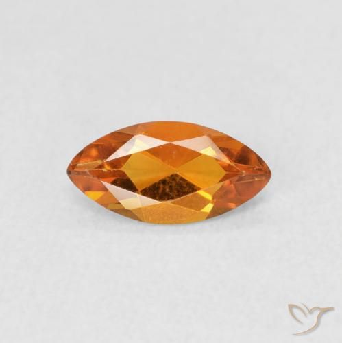 0.48ct Natural Medium Orange Citrine, Marquise, VVS-VS