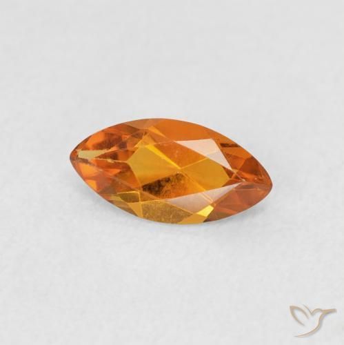 0.48 ct Orange Citrine Stone, Natural Citrine in Marquise Facet Shape for Sale