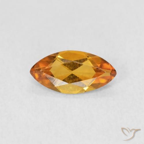 0.46ct Natural Medium Orange Citrine, Marquise, VVS-VS