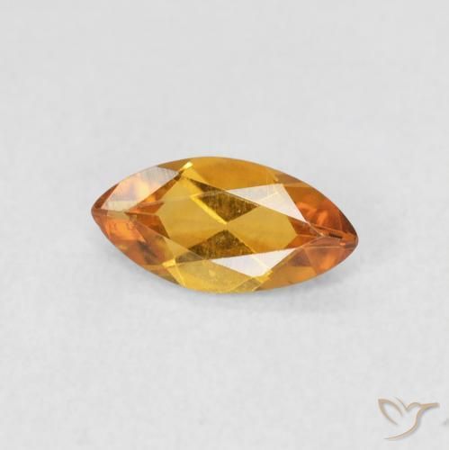 0.46 ct Orange Citrine Stone, Natural Citrine in Marquise Facet Shape for Sale