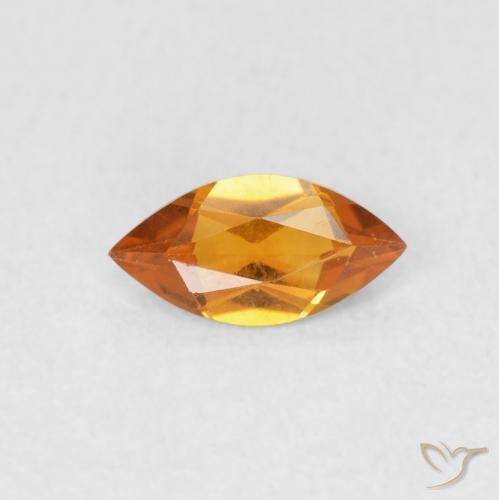 0.47ct Natural Medium Orange Citrine, Marquise, VVS