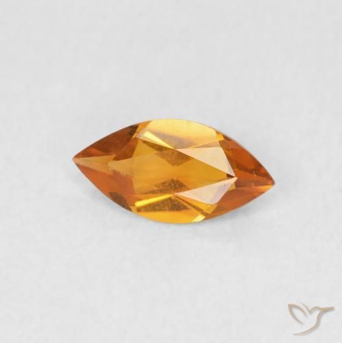 0.47 ct Golden Citrine Stone, Natural Citrine in Marquise Facet Shape for Sale