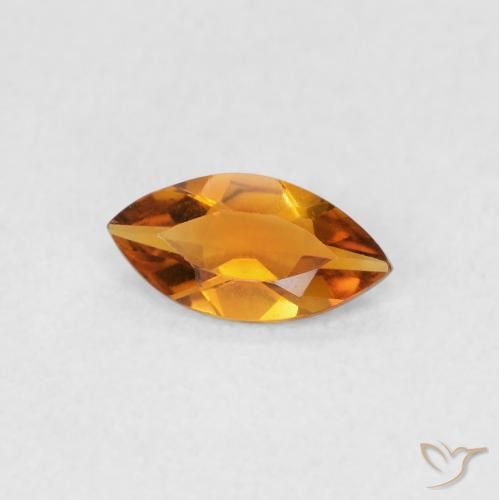 0.46 ct Golden Citrine Stone, Natural Citrine in Marquise Facet Shape for Sale