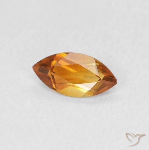 0.47 ct Golden Citrine Stone, Natural Citrine in Marquise Facet Shape for Sale
