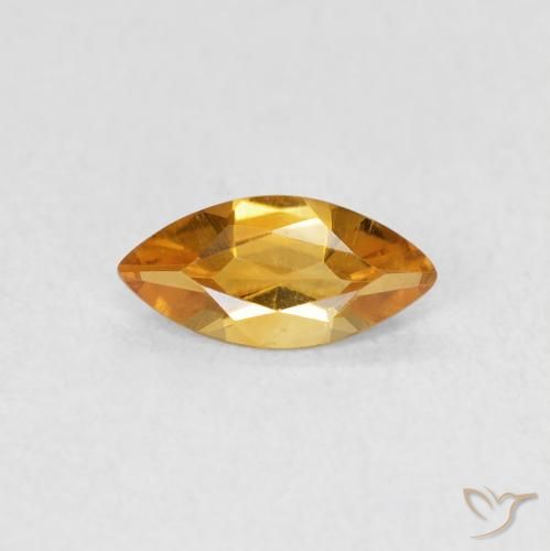 0.44ct Natural Deep Orange-Gold Citrine, Marquise, VVS