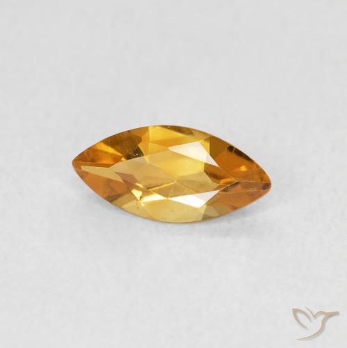 0.44 ct Golden Citrine Stone, Natural Citrine in Marquise Facet Shape for Sale
