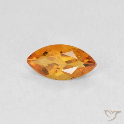 0.46 ct Golden Citrine Stone, Natural Citrine in Marquise Facet Shape for Sale