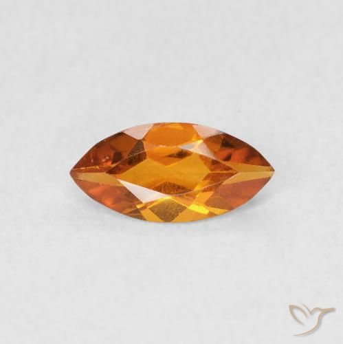 0.47ct Natural Medium Orange Citrine, Marquise, VS