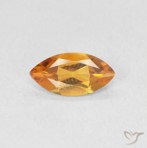 0.48ct Natural Medium Orange Citrine, Marquise, VVS