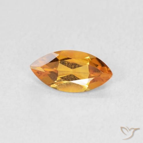 0.48 ct Orange Citrine Stone, Natural Citrine in Marquise Facet Shape for Sale