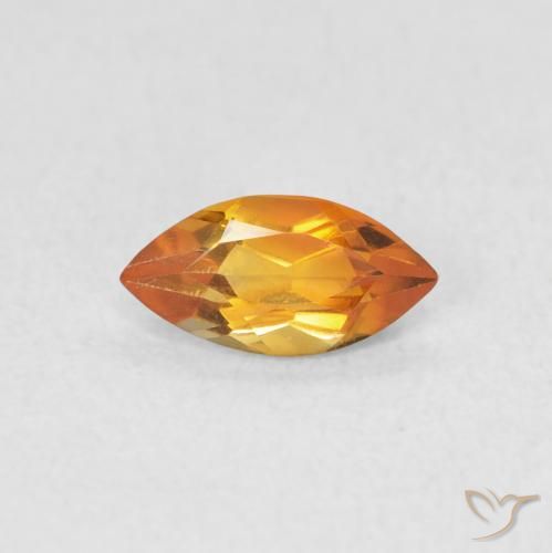 0.48ct Natural Medium Orange Citrine, Marquise, VVS
