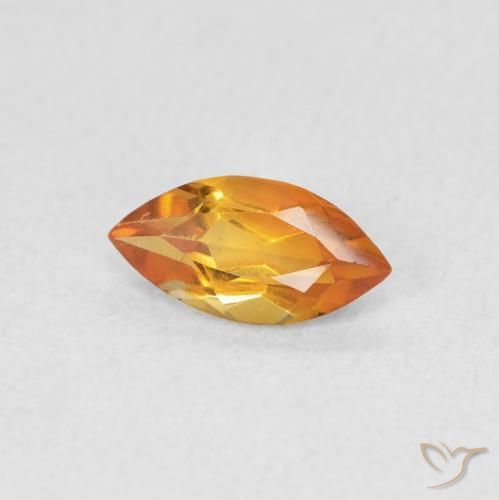 0.48 ct Orange Citrine Stone, Natural Citrine in Marquise Facet Shape for Sale