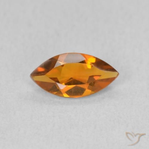 0.50ct Natural Medium Orange Citrine, Marquise, VVS