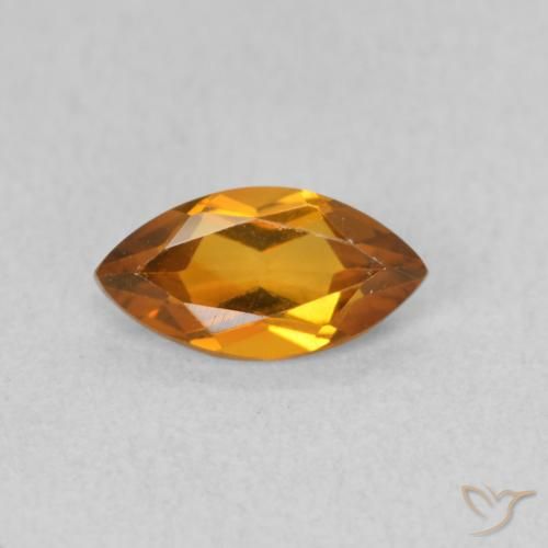 0.55ct Natural Medium Orange Citrine, Marquise, VVS