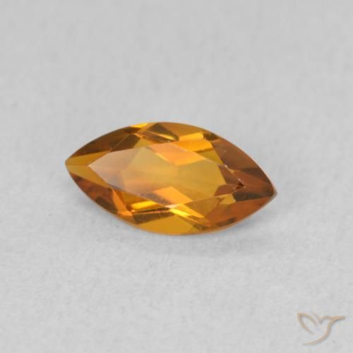 0.55 ct Orange Citrine Stone, Natural Citrine in Marquise Facet Shape for Sale