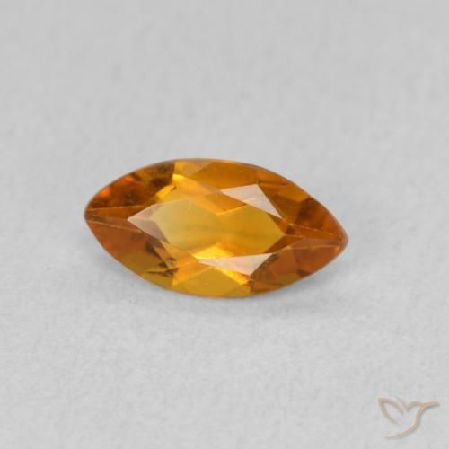 0.49 ct Orange Citrine Stone, Natural Citrine in Marquise Facet Shape for Sale