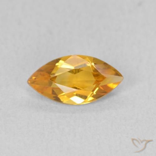 0.54 ct Golden Citrine Gemstone, Citrine Gem in Marquise Facet Shape for Sale.