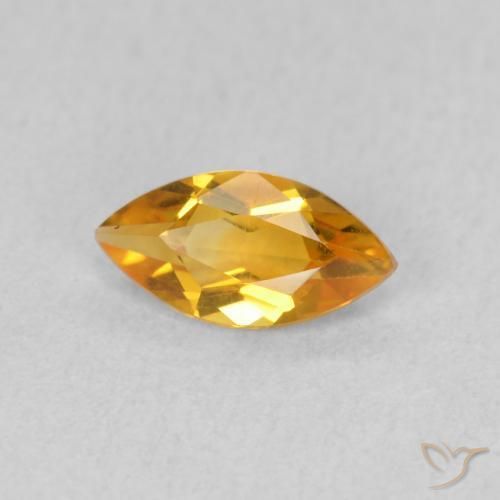 0.54 ct Golden Citrine Stone, Natural Citrine in Marquise Facet Shape for Sale