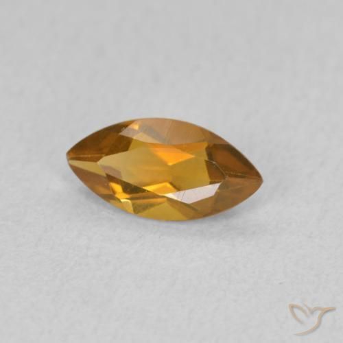 0.48 ct Golden Citrine Stone, Natural Citrine in Marquise Facet Shape for Sale