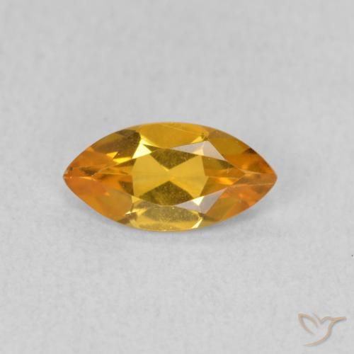 0.45ct Natural Golden Orange Citrine, Marquise, VVS