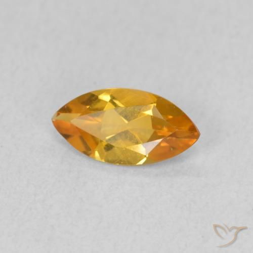 0.45 ct Golden Citrine Stone, Natural Citrine in Marquise Facet Shape for Sale