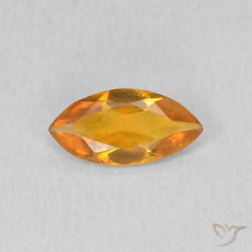 0.40ct Natural Deep Orange-Gold Citrine, Marquise, VVS