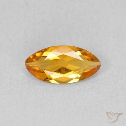 0.43ct Natural Dark Orange-Gold Citrine, Marquise, VVS