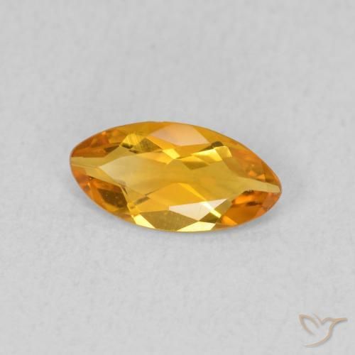 0.43 ct Golden Citrine Stone, Natural Citrine in Marquise Facet Shape for Sale