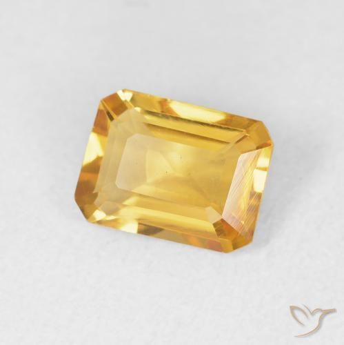 1.18 ct Golden Citrine Stone, Natural Citrine in Octagon Step Cut Shape for Sale