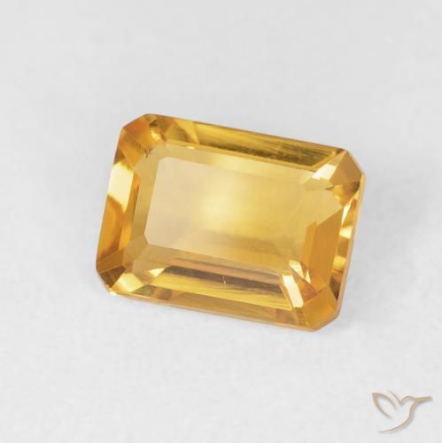 1.49 ct Golden Citrine Stone, Natural Citrine in Octagon Step Cut Shape for Sale