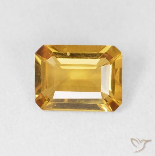 1.37ct Natural Orange-Gold Citrine, Emerald Cut, VVS-VS