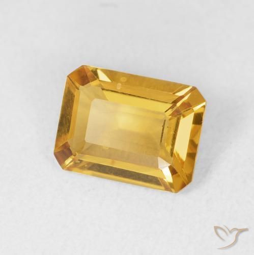1.37 ct Golden Citrine Stone, Natural Citrine in Octagon Step Cut Shape for Sale