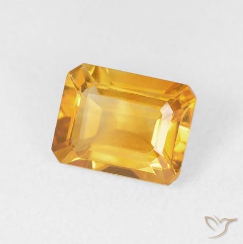 1.49 ct Golden Citrine Stone, Natural Citrine in Octagon Step Cut Shape for Sale