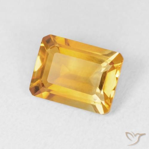 1.51 ct Golden Citrine Stone, Natural Citrine in Octagon Step Cut Shape for Sale