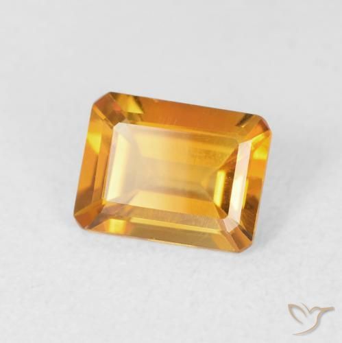 1.23 ct Golden Citrine Stone, Natural Citrine in Octagon Step Cut Shape for Sale