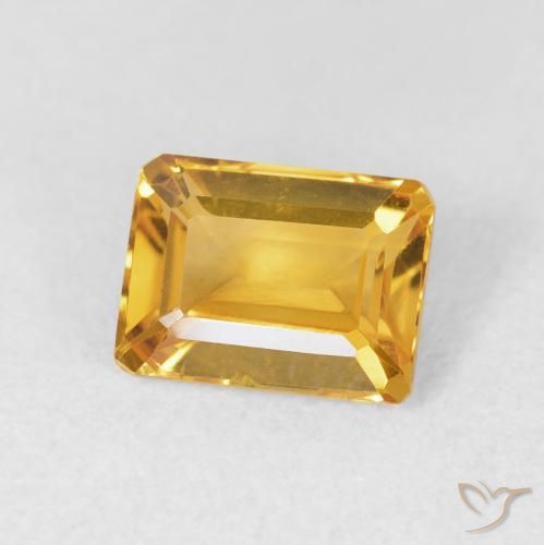 1.58 ct Golden Citrine Stone, Natural Citrine in Octagon Step Cut Shape for Sale