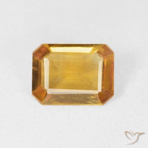 1.05ct Natural Deep Golden Orange Citrine, Emerald Cut, VVS-VS
