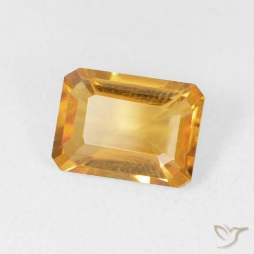 1.40 ct Golden Citrine Stone, Natural Citrine in Octagon Step Cut Shape for Sale