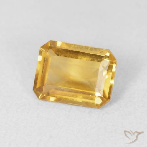 1.25 ct Golden Citrine Stone, Natural Citrine in Octagon Step Cut Shape for Sale