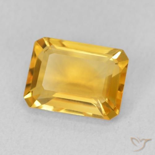 1.54 ct Golden Citrine Stone, Natural Citrine in Octagon Step Cut Shape for Sale