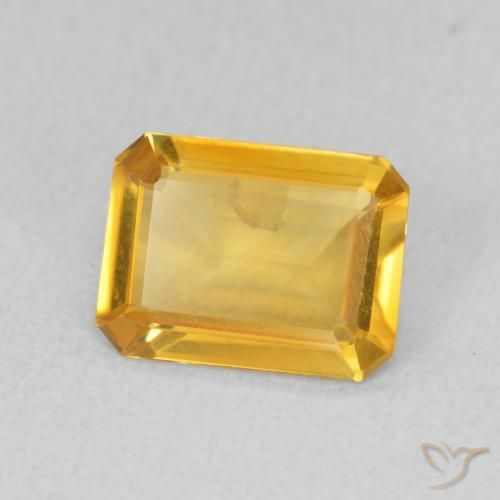1.09 ct Golden Citrine Stone, Natural Citrine in Octagon Step Cut Shape for Sale