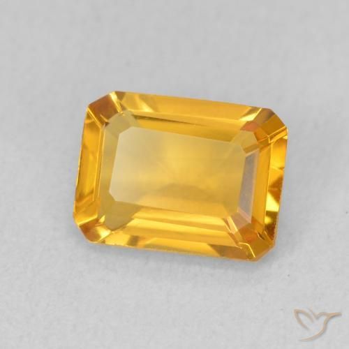 1.21 ct Golden Citrine Stone, Natural Citrine in Octagon Step Cut Shape for Sale