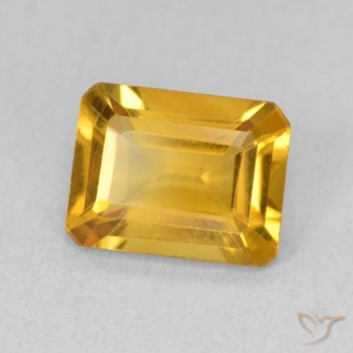 1.38 ct Golden Citrine Stone, Natural Citrine in Octagon Step Cut Shape for Sale