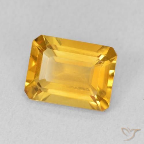 1.36 ct Golden Citrine Stone, Natural Citrine in Octagon Step Cut Shape for Sale