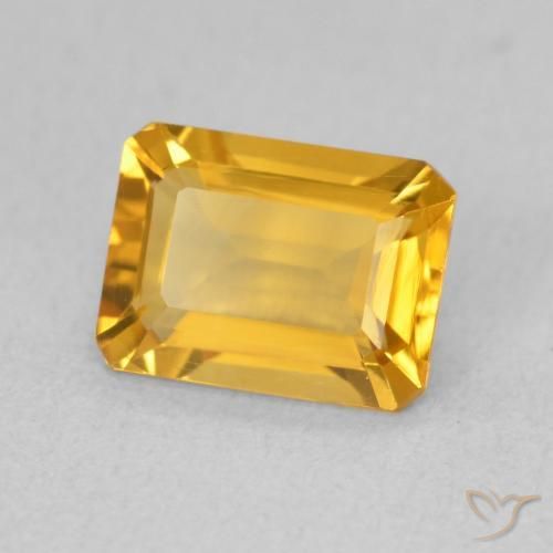1.41 ct Golden Citrine Stone, Natural Citrine in Octagon Step Cut Shape for Sale