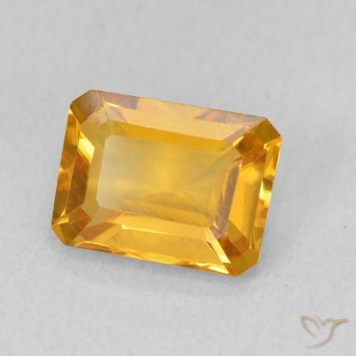 1.42 ct Golden Citrine Stone, Natural Citrine in Octagon Step Cut Shape for Sale