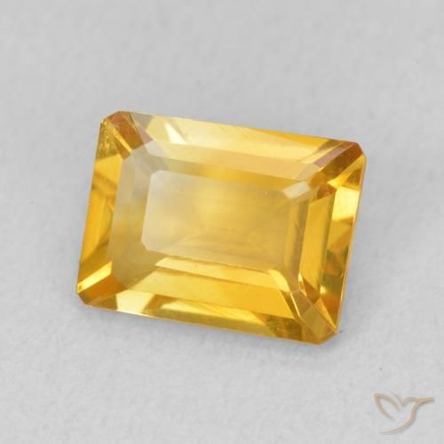 1.35 ct Golden Citrine Stone, Natural Citrine in Octagon Step Cut Shape for Sale